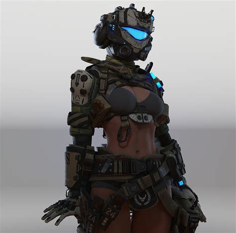 Rule 34 Bare Stomach Bra Breasts Female Soldier Llamasarepink Pulse Blade Pilot Titanfall