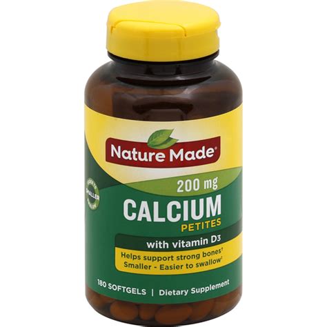 Nature Made Calcium With Vitamin D3 200 Mg Petites Vitamins