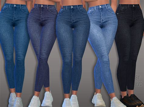 The Sims Resource Dark Blue Skinny Denim Jeans 9091