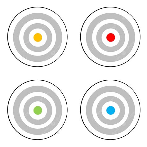 Four Targets Bullseye Color Set Shot Png Transparent Image And