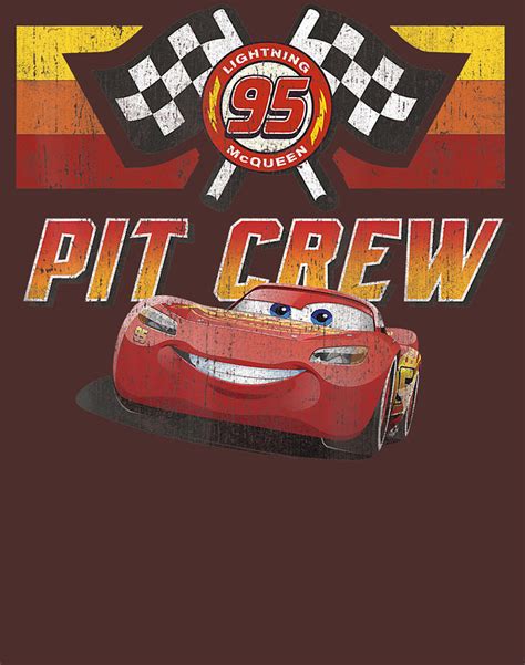 Disney Pixar Cars Mcqueen Pit Crew Red Distressed Digital Art By Xuong