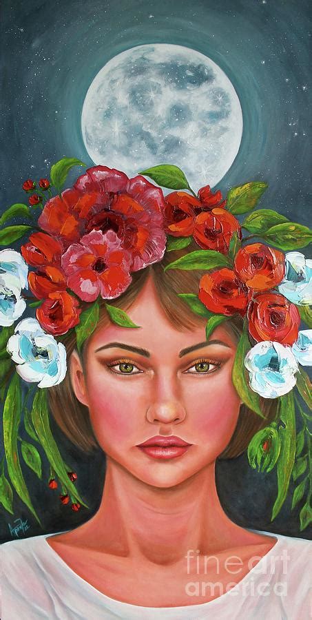 Moon Goddess Painting By Janice Aponte Fine Art America