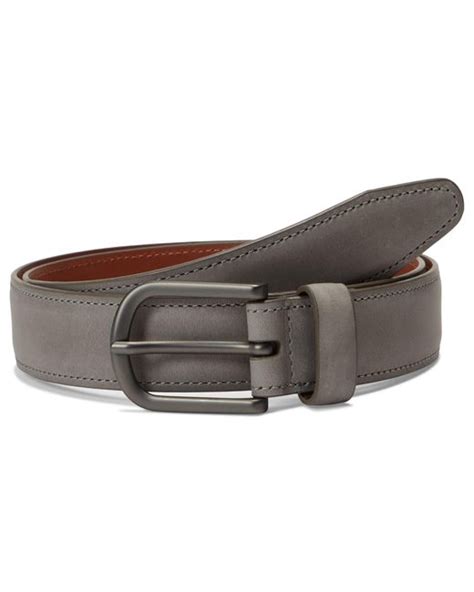 Johnston And Murphy Oiled Contrast Stitch Belt In Gray For Men Lyst