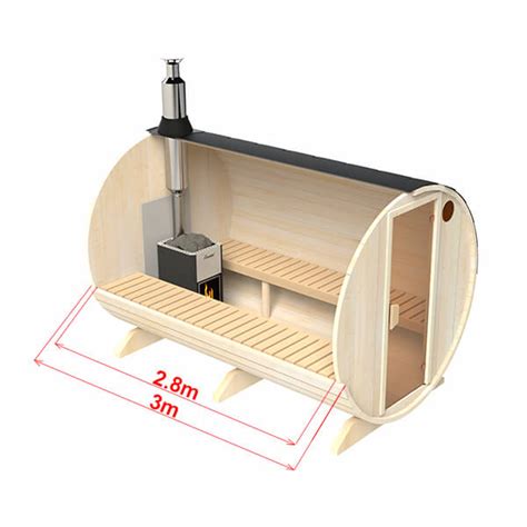 Outdoor Sauna 3m Barrel Sauna For 8 Persons Outdoor Steam Room