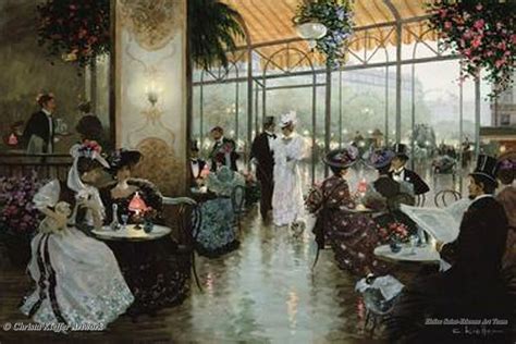 A Parisian Café By Christa Kieffer Oil Painting Portrait Painting