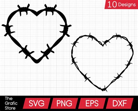 Barbed Wire Svg Bundle Barbed Wire Heart Svg Barbed Wire Etsy