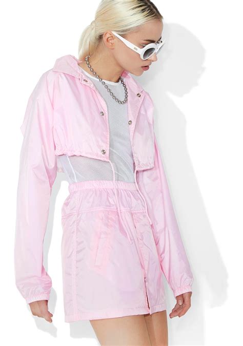 Windbreaker Jacket Pink Windbreaker Jacket Women Crop Etsy