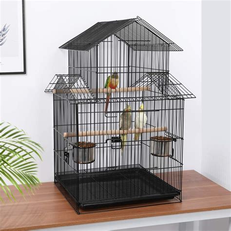 Yaheetech Triple Roof Top Rolling Parrot Cage Bird Cage For Mid Sized