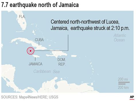 Magnitude 7 7 Earthquake Hits Between Cuba And Jamaica