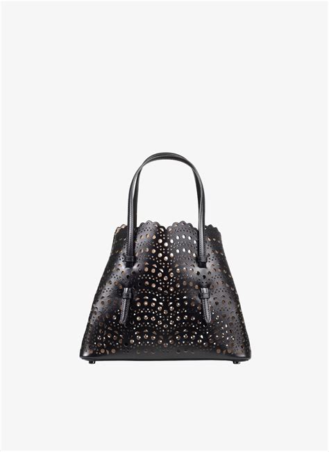 AlaÏa Black Mina 20 Bag In Vienne Wave Lux Calfskin AlaÏa Ae