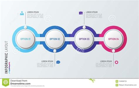 Four Steps Infographic Process Chart 4 Options Vector Template Stock