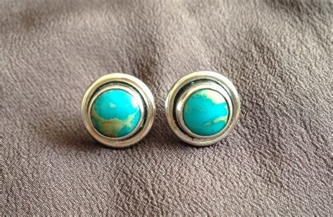 Turquoise Sterling Silver Stud Earrings Turquoise Post