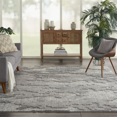 Nourison Textured Contemporary Abstract Greyivory Area Rug 810 X 11