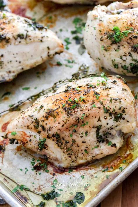 Baked Bone In Chicken Breast Easy Low Carb