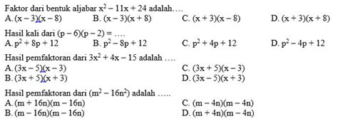 Pernyataan majemuk berikut ini yang bernilai benar adalah … Kumpulan Soal Matematika SMP Kelas 8 Semester Ganjil ...