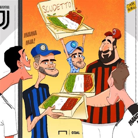 Omar Momani Cartoons Inter Napoli And Ac Milan Delivering The