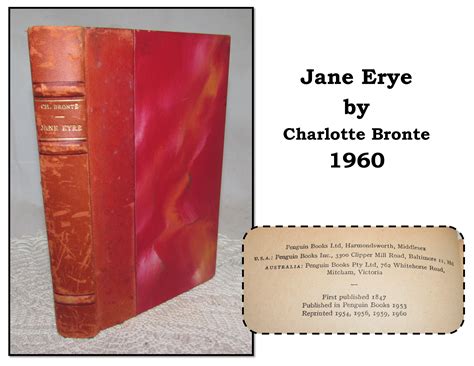 Vintage Hardcover Book W Leather Spine Jane Eyre By Charlotte Bronte