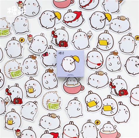 Cute Rabbit Stickers 1 Pack 45 Stickers Scrapbooking Etsy