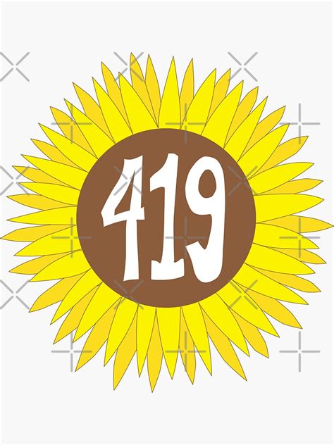 Hand Drawn Ohio Sunflower 419 Area Code Sticker By Itsrturn Redbubble