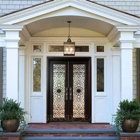 Best Customized Black Wrought Iron Double Front Door Designs For Home