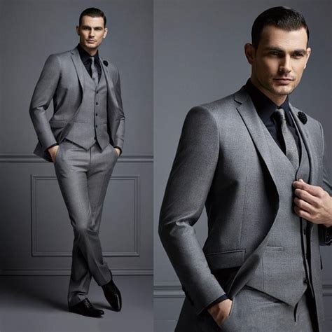 $30 off select tuxedo and suit rentals. New Fashion Handsome Dark Gray Mens Suit Groom Suit ...