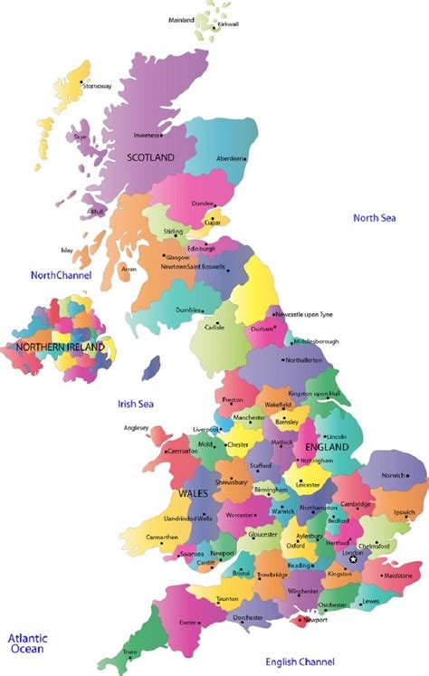 Map Of Uk Counties Map Of Uk Showing Counties Northern Europe Europe