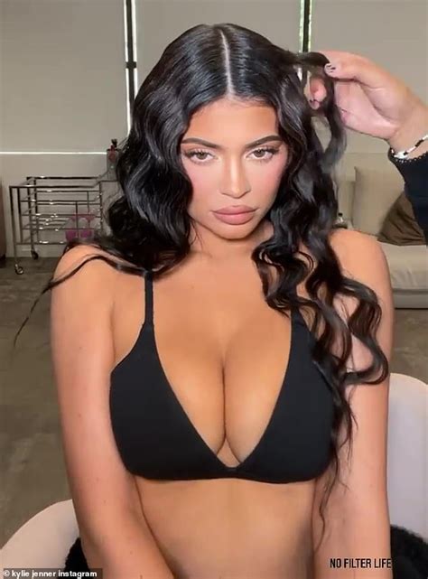 Kylie Jenner Shows Off Her Cleavage In A Bikini Top While Getting Her