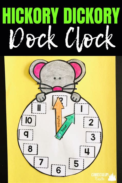 A Close Up Of A Clock With The Words Hickory Dickory On It And An Arrow Pointing