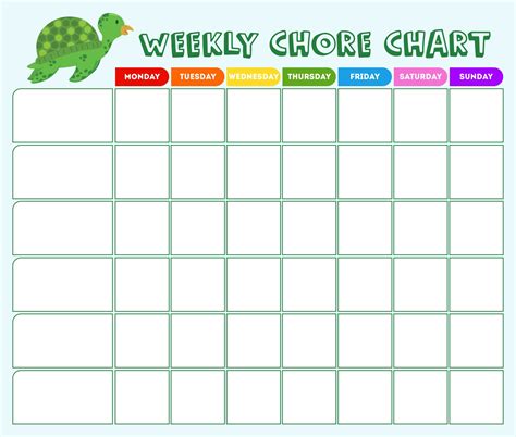 Blank Free Printable Chore Chart All In One Photos