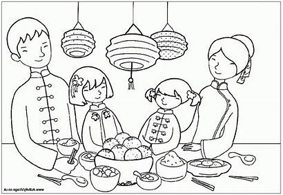Coloring Pages Chinese Festival Moon Sheets Autumn