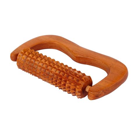 exquisite neem wood massager roller with comfort hand grip for acupressure stimulation amazon