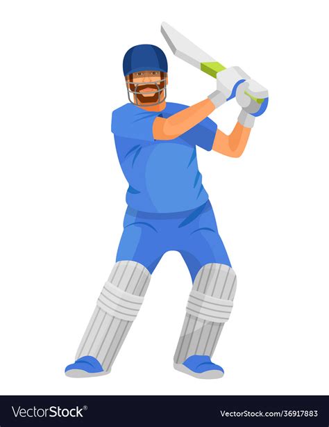 Professional Man Cricketer Character In Sports Vector Image
