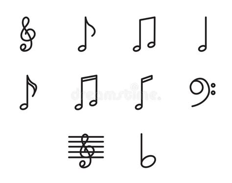 Music Notes Icons Vector Signs Stock Vector Illustration Of Note