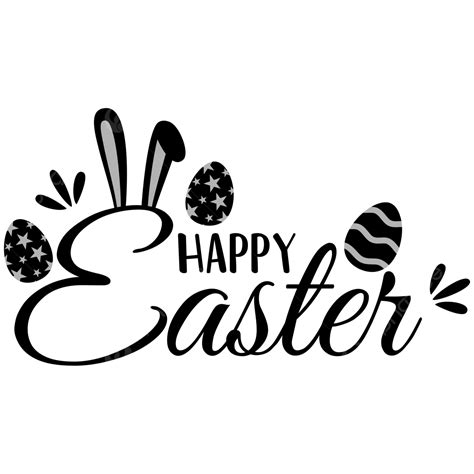 Easter Rabbit Ear Vector Hd Png Images Happy Easter Day Lettering In