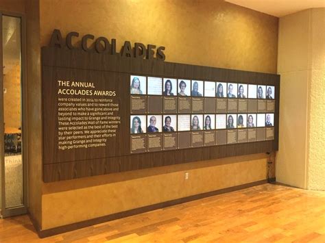 Employee recognition ideas and product employee of the year and new employees. Grange Accolades - employee recognition wall.jpg | Donor ...
