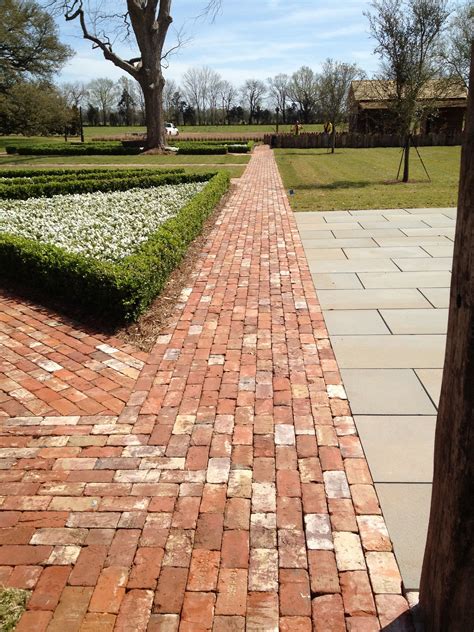 Reclaimed Brick Path Will Do Ours In Herringbone Pattern But Like The