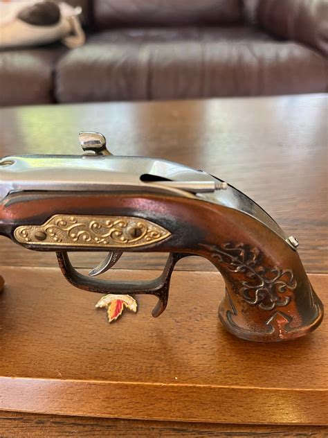 Vintage Flintlock Pistol Lighter Replica With Stand Nice Decor Etsy