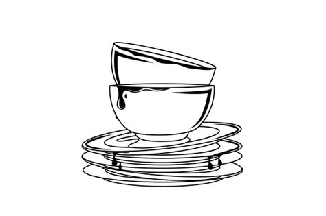 Stack Of Dirty Dishes Clipart
