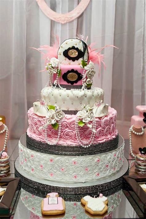 Create a modern, gender neutral design with this stork cake. Modern Chic Chanel Baby Shower - Baby Shower Ideas ...