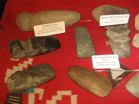 Native American Artifacts Prehistoric Axe Stones And Bones