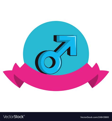Male Gender Symbol Round Icon Royalty Free Vector Image