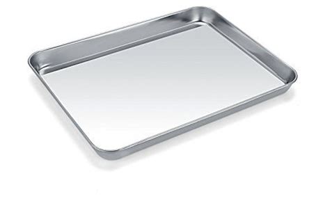 Clean stainless steel baking tray. Baking Sheet, Zacfton Cookie Sheet Stainless Steel Toaster ...