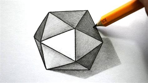 How To Draw A 3d Hexagon 3d Hexagon Hexagon Drawing 3d Drawings