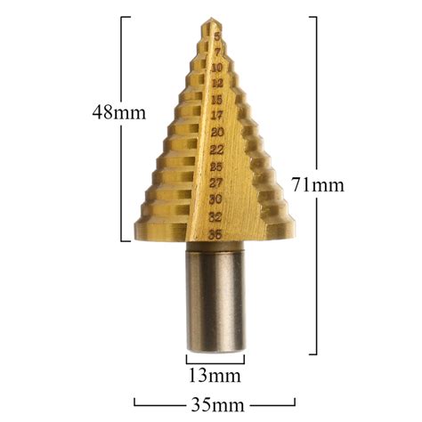 New 5 35mm Hss Titanium Step Cone Drill Bit High Speed Steel Wood Steel Hole Cutter Chile Shop