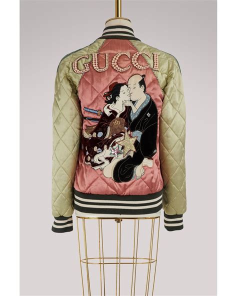 Gucci Shunga Embroidered Bomber Jacket Lyst Uk