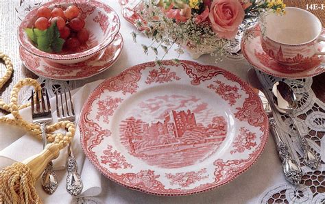 Old British Castles In Pink By Johnson Brothers Transferware