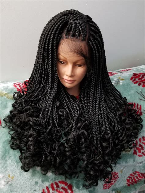 Handmade Braided Lace Wig Goddess Box Braids Lace Front Wig Etsy