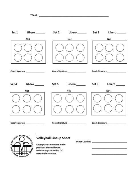 Free Printable Volleyball Lineup Sheet Printable Word Searches