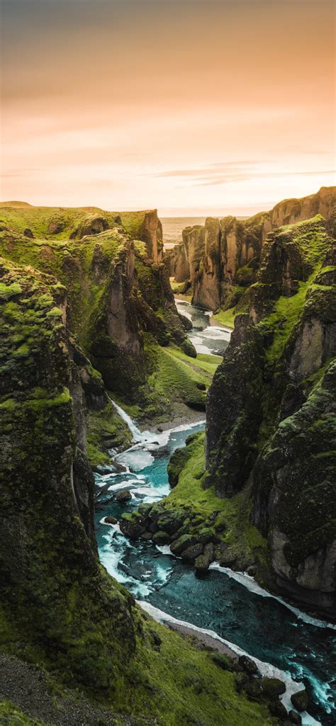 Mountains Wallpaper 4k Cliffs River Daytime Aerial View Iceland