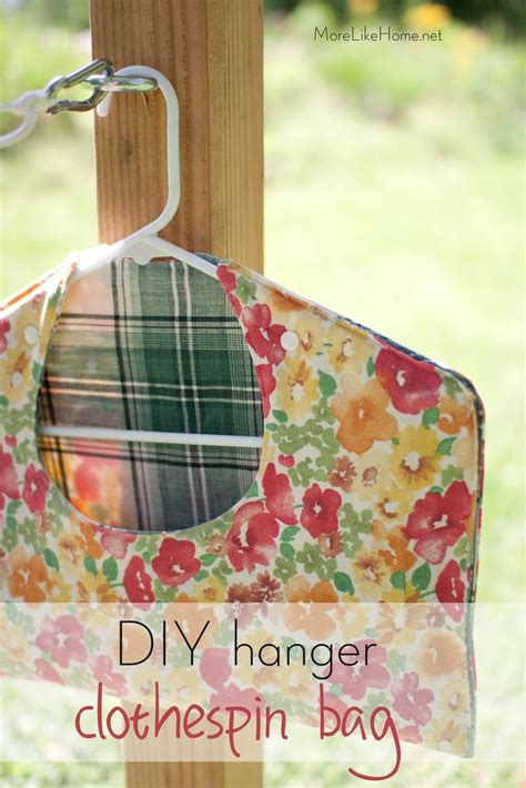 Diy Clothspin Bag Using An Extra Hanger And Scrap Fabric Bag Pattern